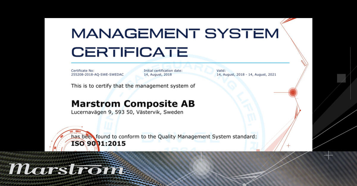 Marstrom certifierat enligt ISO9001